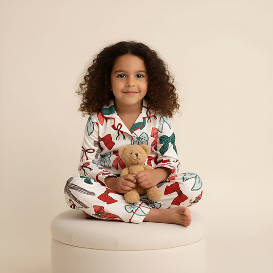 2 Piece Christmas Bows Toddler Pajamas