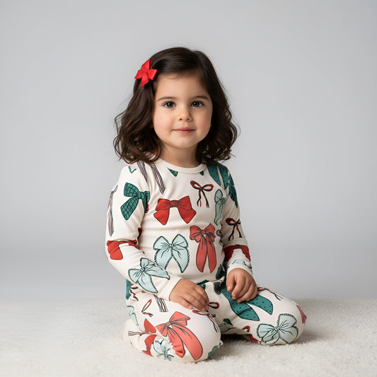 Bow baby onesie